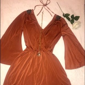 Beautiful Burnt Orange Elegant Dress